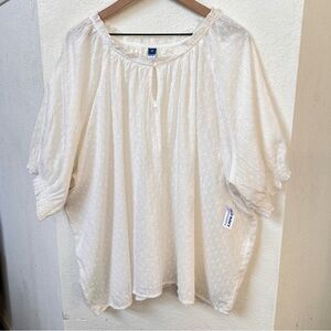 Old NavyTextured Clip-Dot Smocked-Sleeve top size 4X